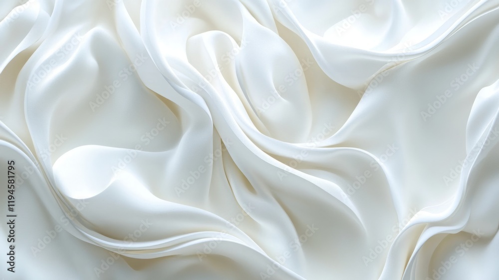 Fototapeta premium Elegant White Fabric Texture: Smooth, Soft Drapes and Waves