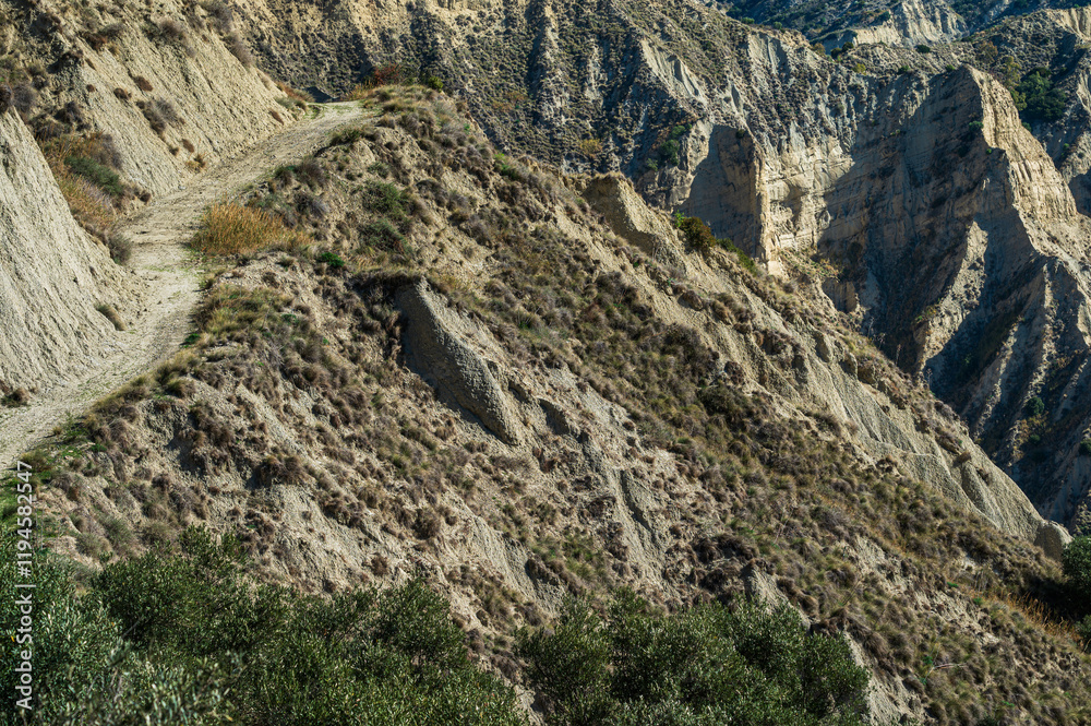 badlands sceneries inside the badlands national park, Matera province, italy