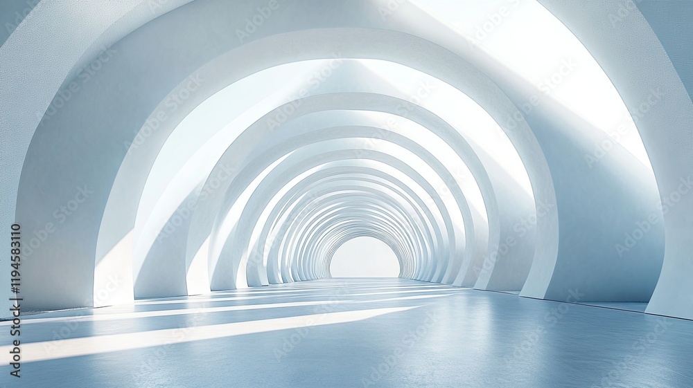 Naklejka premium Sunlit Archway Corridor Interior Design (2)