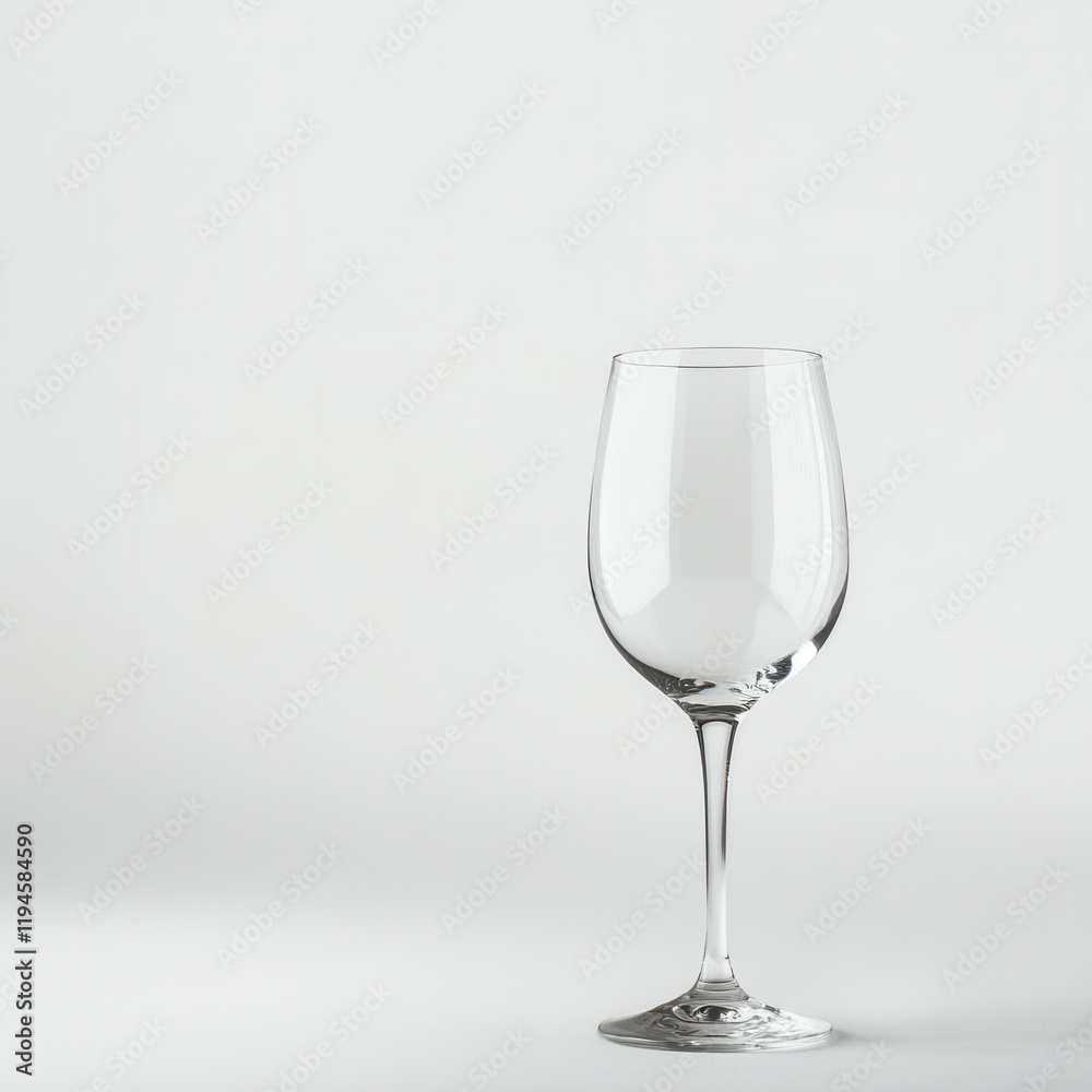 Empty wine glass, white background, studio shot, drinks menu Empty wine glass, white background, studio shot, drinks menu