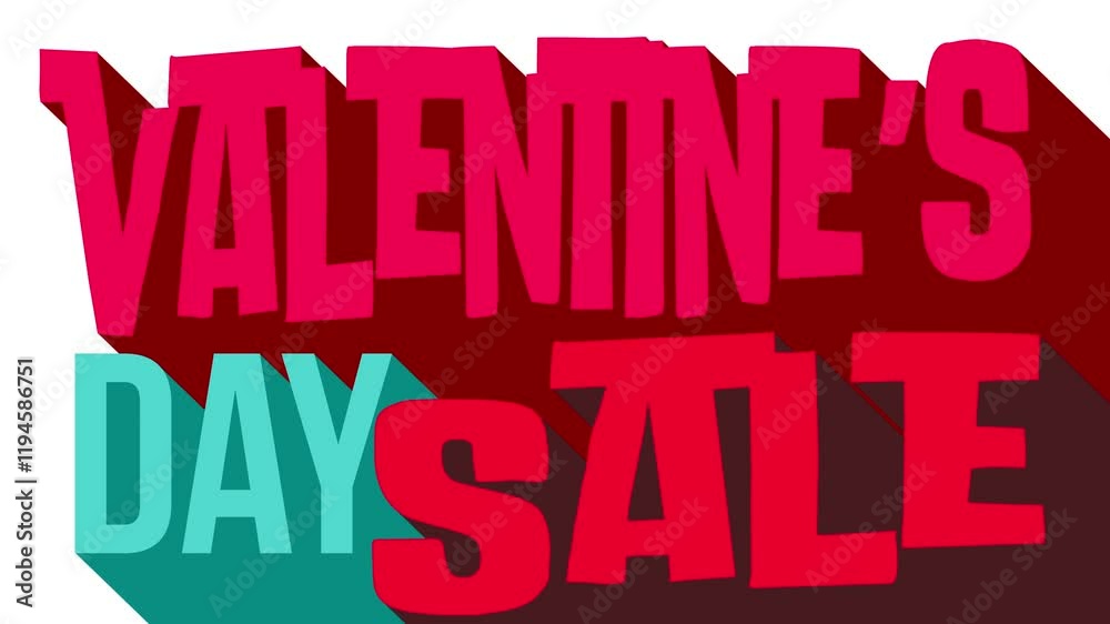 Valentines day sale promotion banner vertical animation
