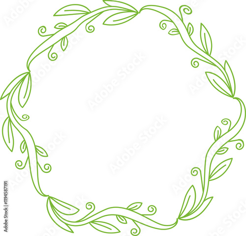 Floral Wreaths and Leaves Wedding Decoration Illustration
