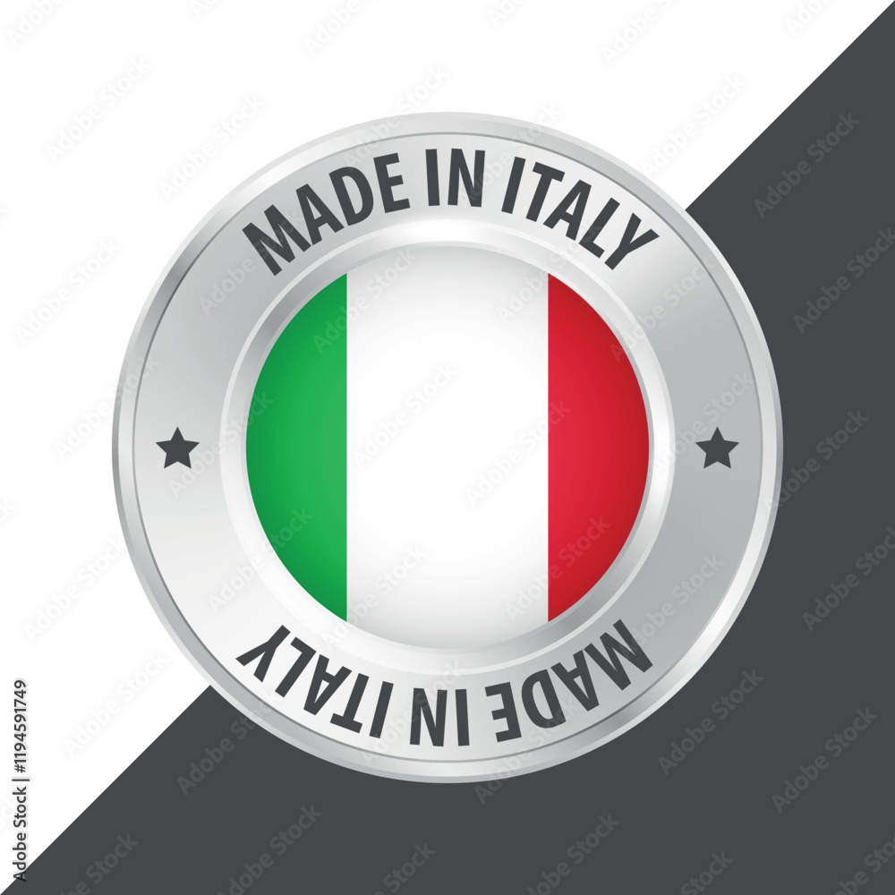 Made in Italy badge logo flag sticker 3d vector illustration isolated on white Made in Italy badge logo flag sticker 3d vector illustration isolated on white