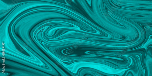 Abstract beautiful teal swirl liquid background. Abstract teal , black swirly wallpaper, wavy pattern texture, aquarelle colors mixing effect abstract backdrop. calm design Marble rock texture blue