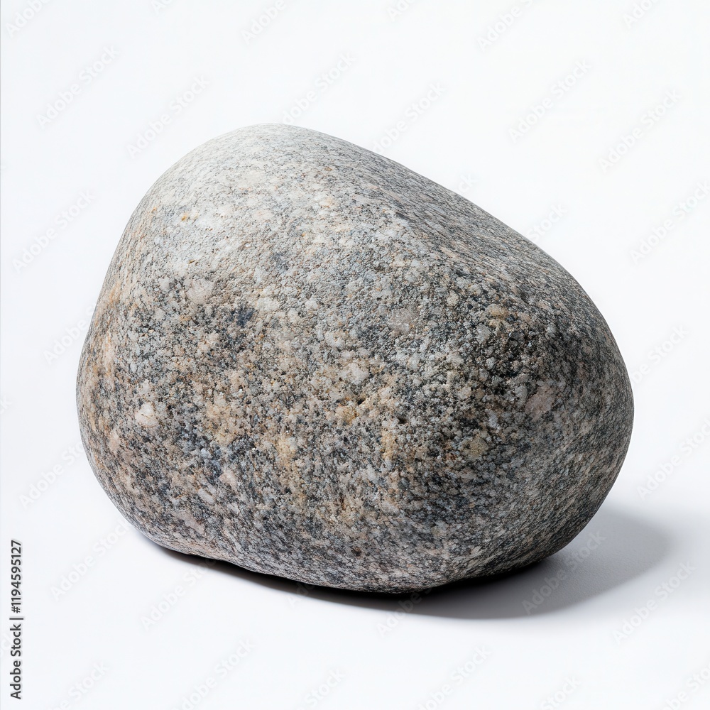Studio Shot Smooth Grey Stone on White Studio Shot Smooth Grey Stone on White