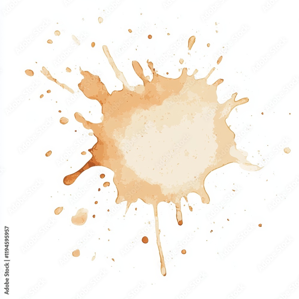 Light brown coffee splash stain isolated on white. Light brown coffee splash stain isolated on white.