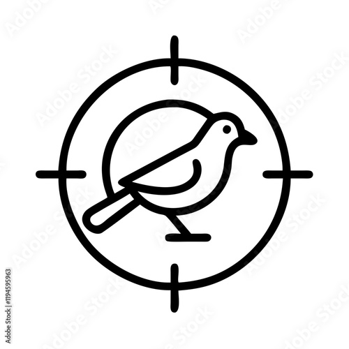 bird hunting icon, bird hunting line art - simple line art of bird hunting, perfect for bird hunting logos and icons and themed design  photo