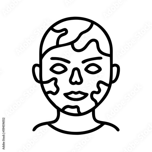 camo face paint icon, camo face paint line art - simple line art of camo face paint, perfect for camo face paint logos and icons and themed design  photo