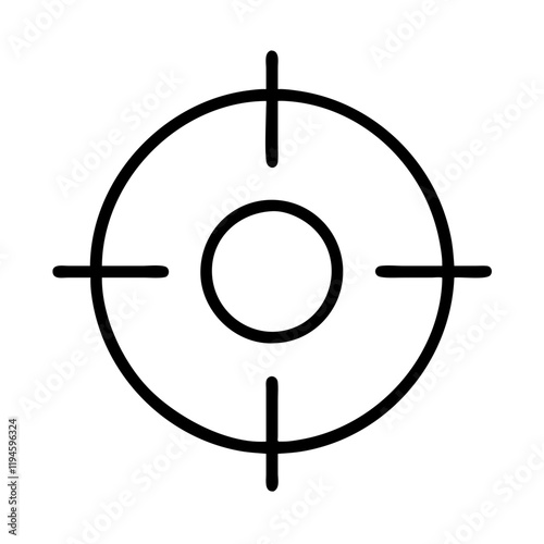 crosshairs icon, crosshairs line art - simple line art of crosshairs, perfect for crosshairs logos and icons and themed design 