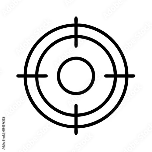 crosshairs icon, crosshairs line art - simple line art of crosshairs, perfect for crosshairs logos and icons and themed design 