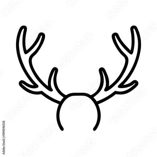 deer antlers icon, deer antlers line art - simple line art of deer antlers, perfect for deer antlers logos and icons and themed design  photo