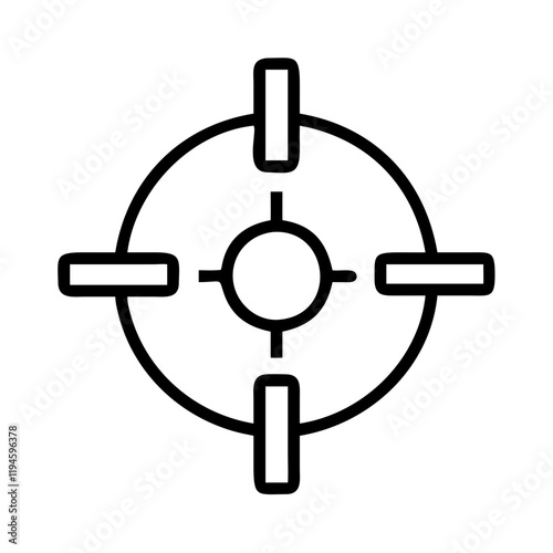 crosshairs icon, crosshairs line art - simple line art of crosshairs, perfect for crosshairs logos and icons and themed design 