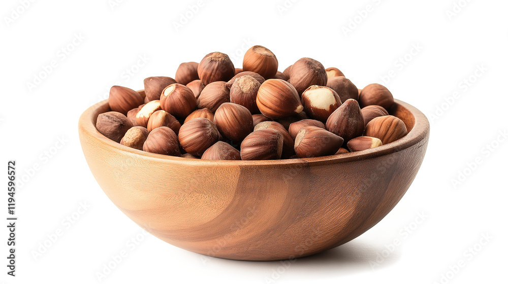 hazelnuts in the bowl isolated on a white background hazelnuts in the bowl isolated on a white background