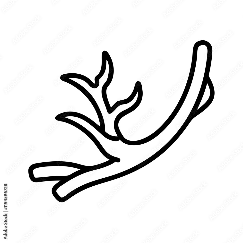 Obraz premium elk antler shed icon, elk antler shed line art - simple line art of elk antler shed, perfect for elk antler shed logos and icons and themed design 