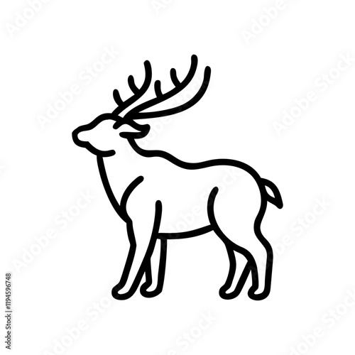 elk bugle call icon, elk bugle call line art - simple line art of elk bugle call, perfect for elk bugle call logos and icons and themed design 