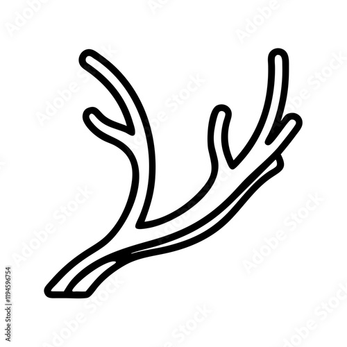 elk antler shed icon, elk antler shed line art - simple line art of elk antler shed, perfect for elk antler shed logos and icons and themed design 