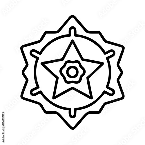 game warden badge icon, game warden badge line art - simple line art of game warden badge, perfect for game warden badge logos and icons and themed design 