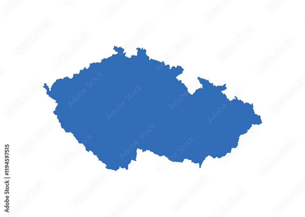 Fototapeta premium Czech Republic Map vector icon. Minimalistic Colorful Map of Czech Republic.