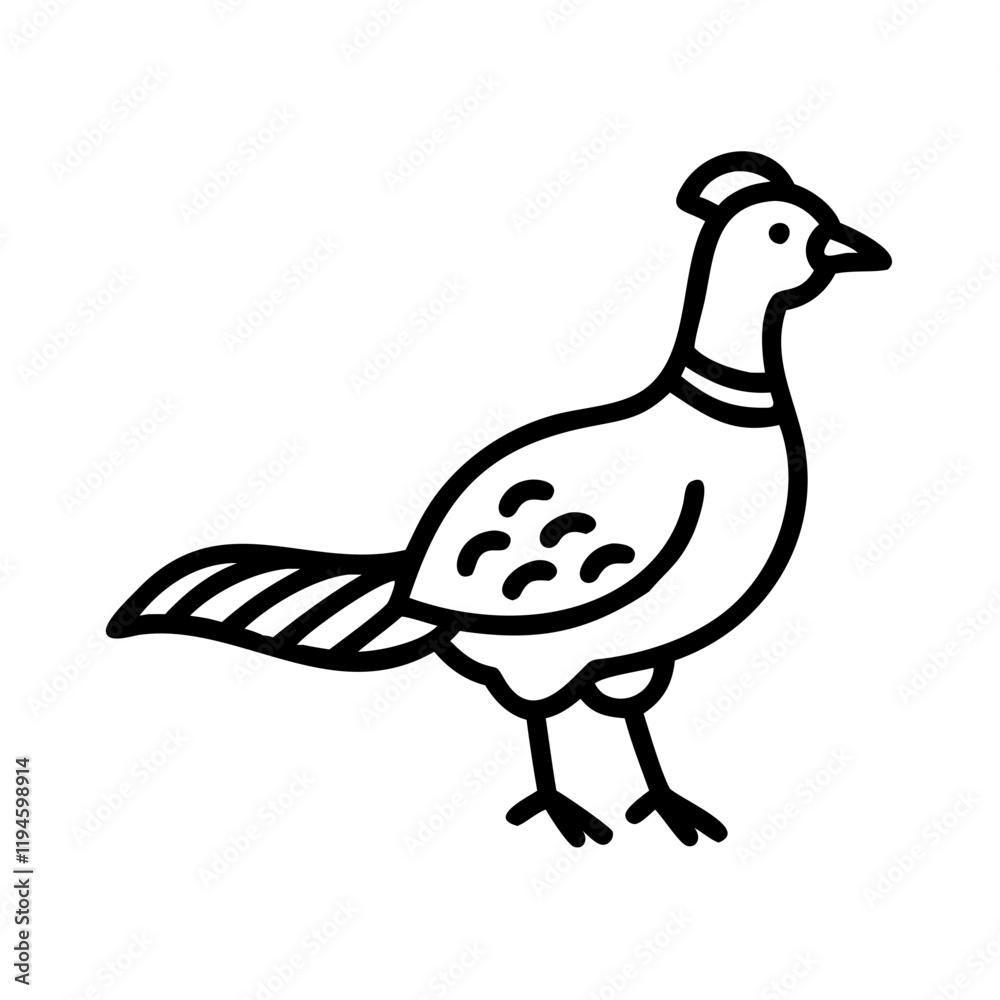 Fototapeta premium pheasant icon, pheasant line art - simple line art of pheasant, perfect for pheasant logos and icons and themed design 