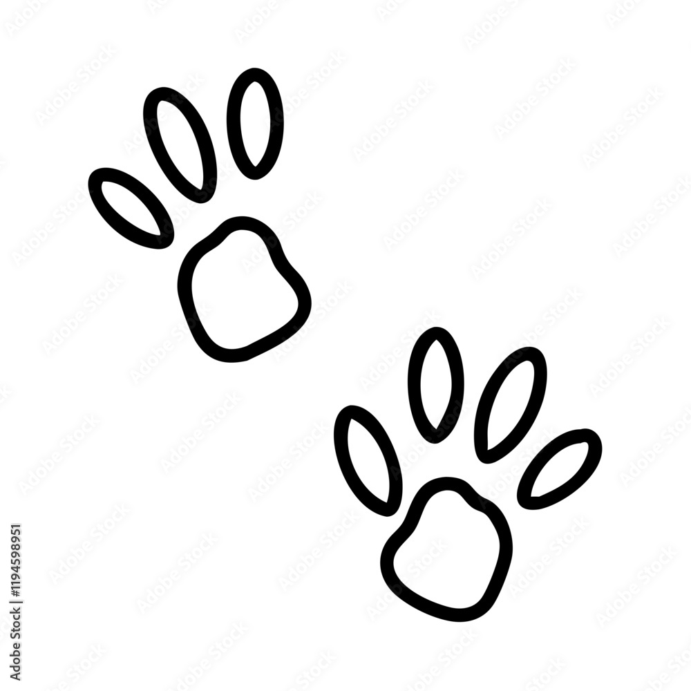 rabbit tracks icon, rabbit tracks line art - simple line art of rabbit tracks, perfect for rabbit tracks logos and icons and themed design rabbit tracks icon, rabbit tracks line art - simple line art of rabbit tracks, perfect for rabbit tracks logos and icons and themed design