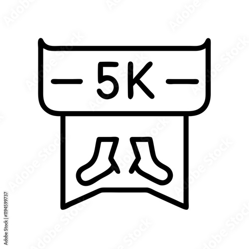 5k race icon, 5k race line art - simple line art of 5k race, perfect for 5k race logos and icons and themed design 