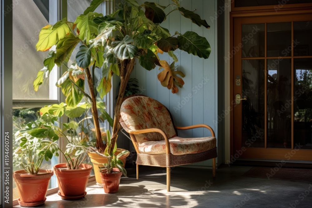 Obraz premium Potted plant architecture furniture building.