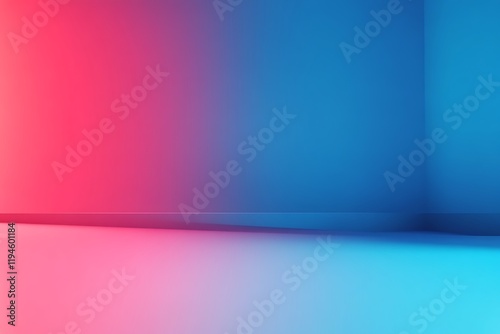 Pink and blue gradient room corner.