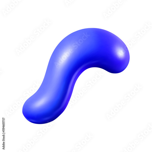 A blue 3d vector abstract curve on a white background