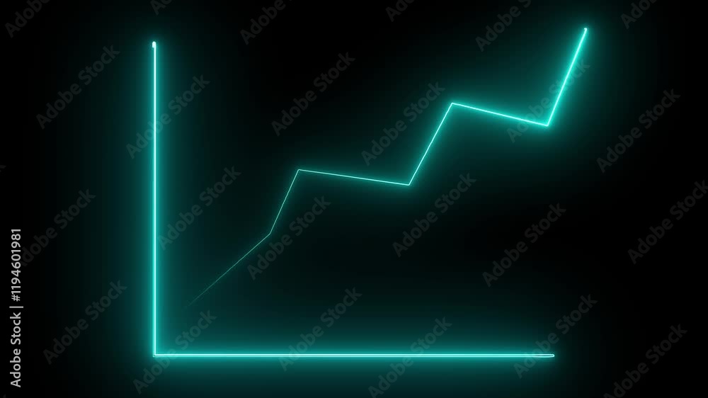 Business growth concept in graph chart showing marketing sales profit increasing to future target. . Neon line business graph. Financial and business concept. Business growth concept in graph chart showing marketing sales profit increasing to future target. . Neon line business graph. Financial and business concept.