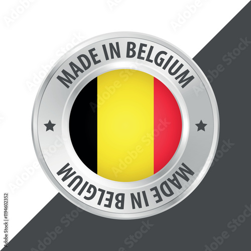 Made in Belgium badge logo flag sticker 3d vector illustration isolated on white Free Download Made in Belgium badge logo flag sticker 3d vector illustration isolated on white - GFXLoad