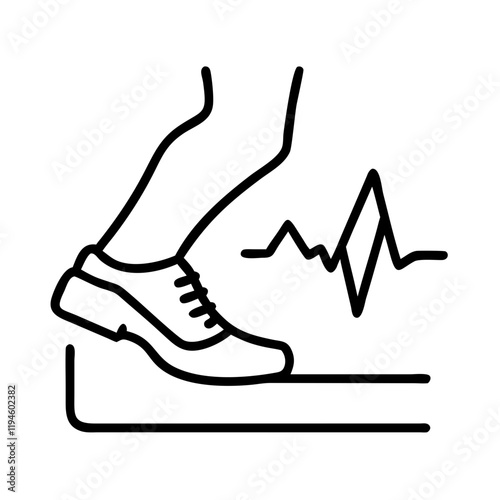 running gait analysis icon, running gait analysis line art - simple line art of running gait analysis, perfect for running gait analysis logos and icons and themed design 