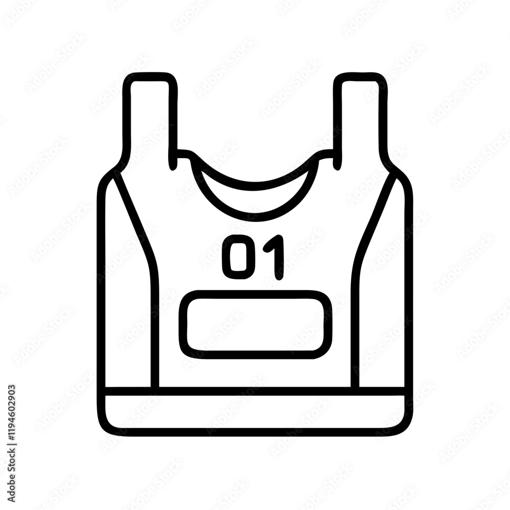 running race bib icon, running race bib line art - simple line art of running race bib, perfect for running race bib logos and icons and themed design 