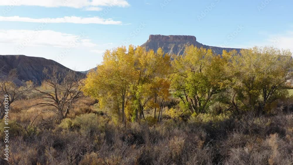 Drone Shot of Colorful Landscape om Southern Utah USA on Sunny Autumn Day