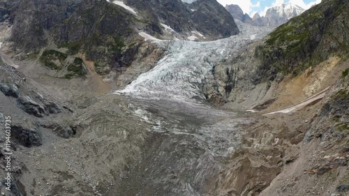 Mountains With Disappearing Chalaadi Glacier, Climate Change Theme photo