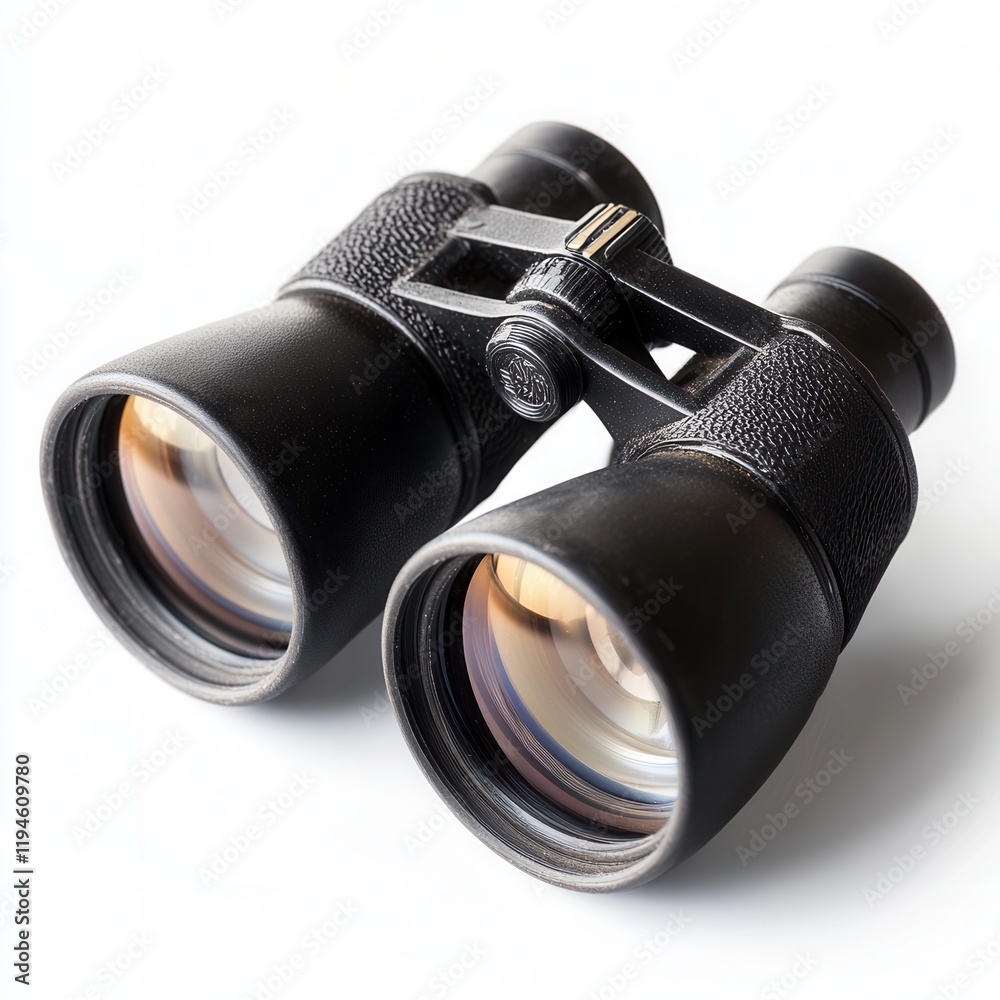 Binoculars viewing, white background, isolated Binoculars viewing, white background, isolated