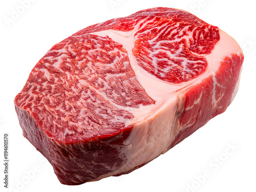 Marbled Wagyu Beef Cut PNG – Intricate Fat Patterns and Rich Red Color for Gourmet Recipes and Food Designs transparent background