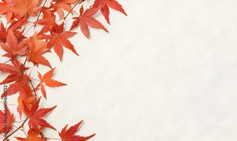 Autumn Serenity, a Japanese frame adorned with vibrant red leaves, capturing the essence of seasonal beauty and tranquility. Autumn Serenity, a Japanese frame adorned with vibrant red leaves, capturing the essence of seasonal beauty and tranquility.