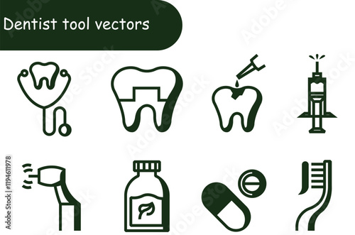 Dentist  tool vector design 