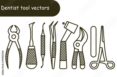 Dentist  tool vector design 