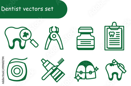 Dentista vector set design 