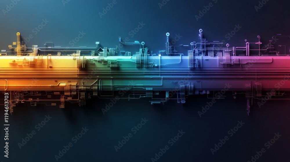 Fototapeta premium A vibrant timeline chart detailing major rail transport system upgrades in the past decade