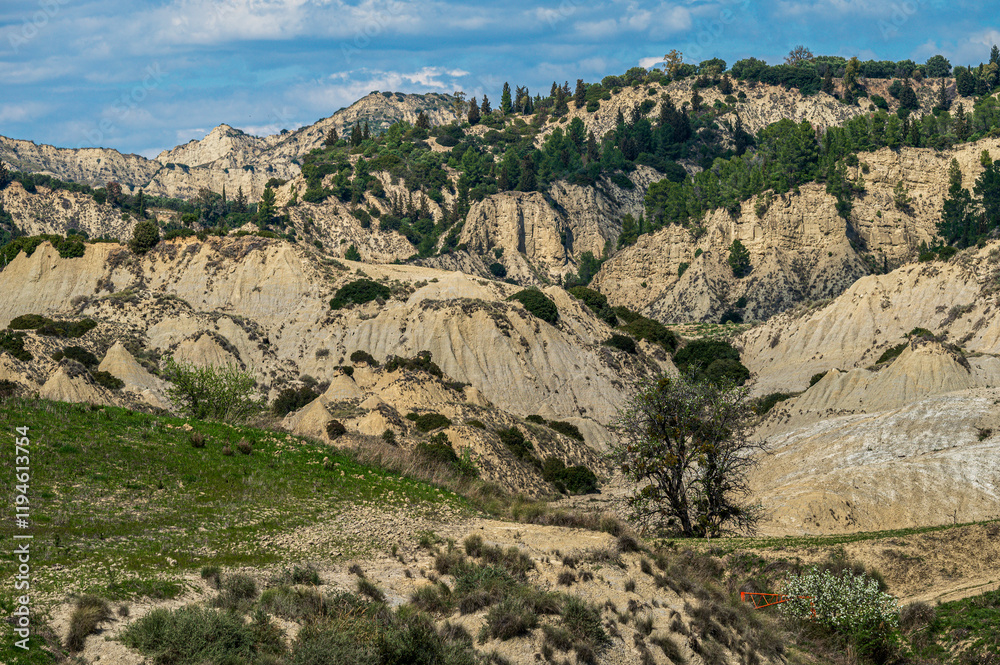 badlands sceneries inside the badlands national park, Matera province, italy badlands sceneries inside the badlands national park, Matera province, italy