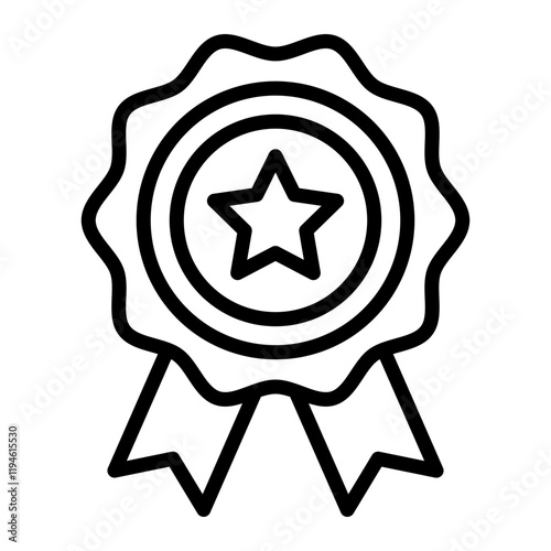 Badge Vector Line Icon Design