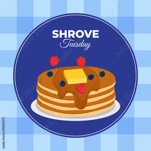 Vector illustration of Shrove Tuesday social media template