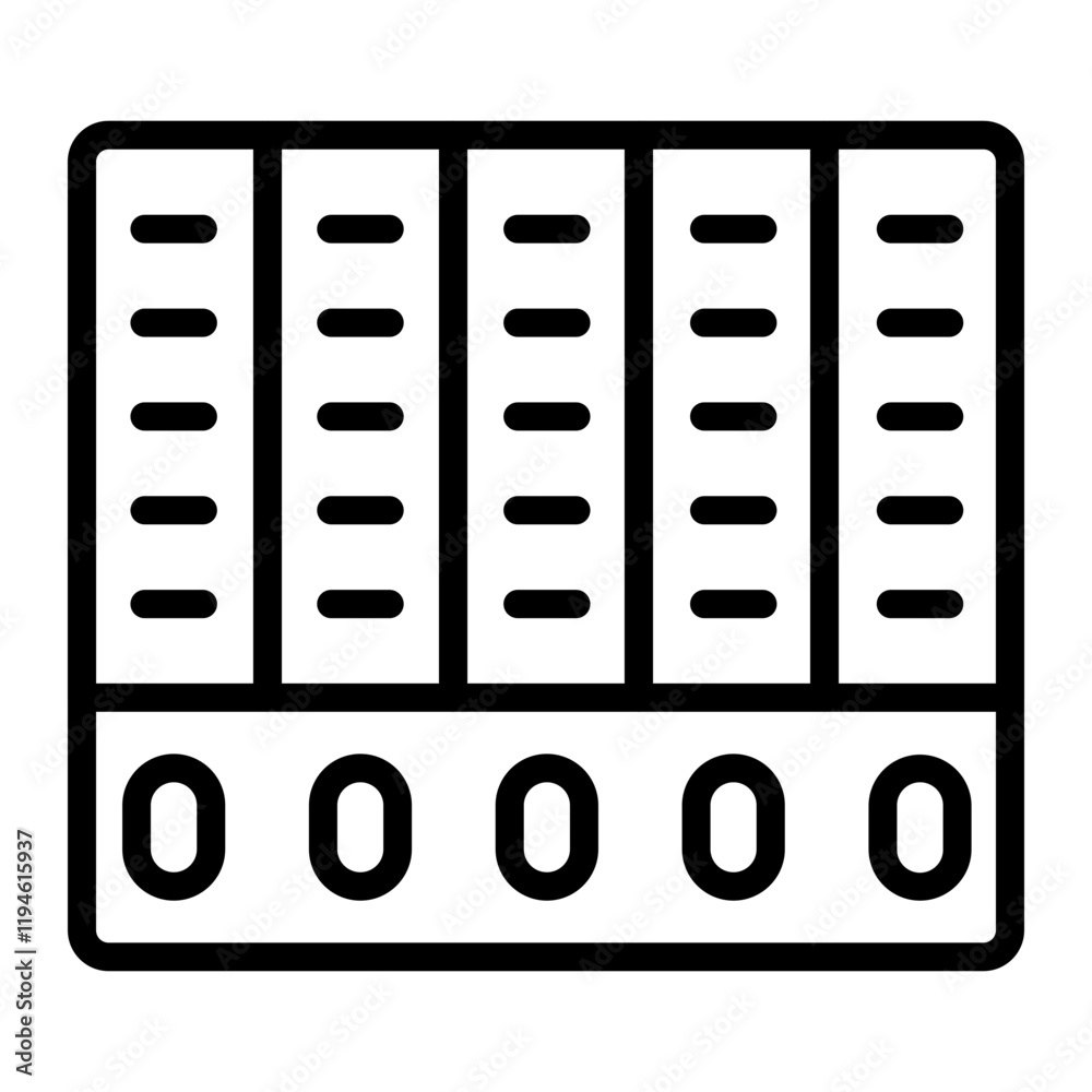 Voting Machine Vector Line Icon Design Voting Machine Vector Line Icon Design