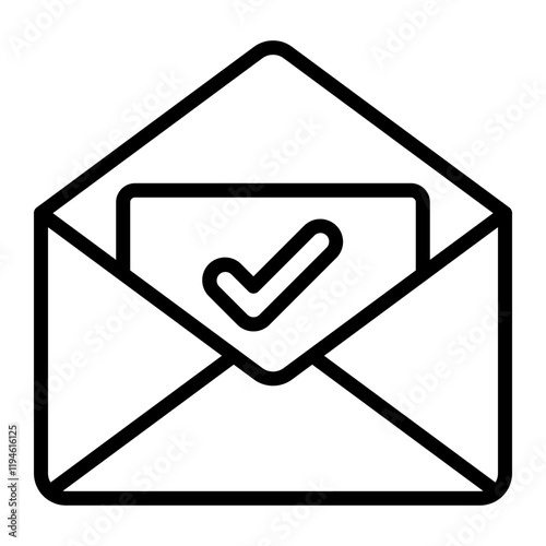 Absentee Ballot Vector Line Icon Design photo