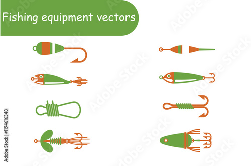Fishing equipment vector design 