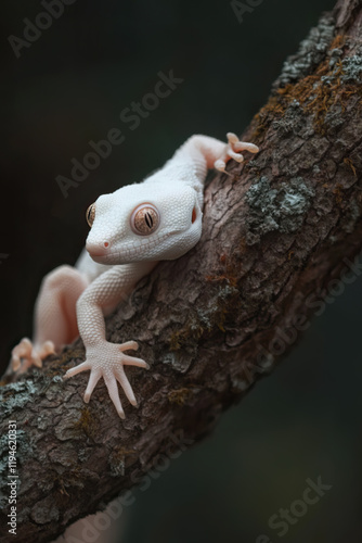 Portrait of a Roughtail Gecko (Cyrtopodion scabrum) photo
