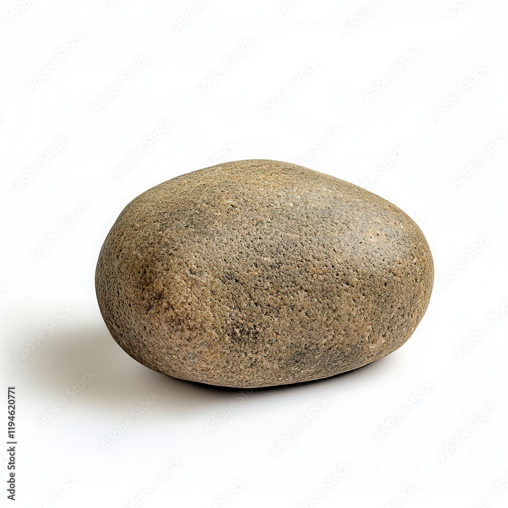 Smooth grey stone, studio shot, white background, zen (5)