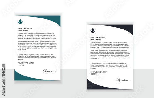 Vector modern corporate letterhead template design